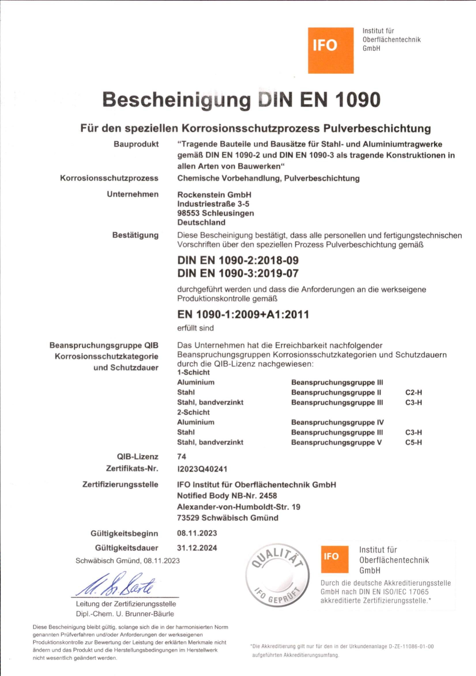 Rockenstein DIN EN ISO 9001-2015